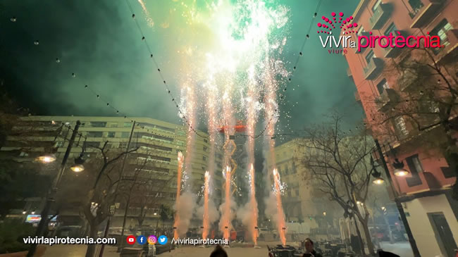 Fallas de València 2024, Castillo de Fuegos Artificiales, Pólvora a la Vespra – Pintor Segrelles, Sábado 2 de Marzo 2024, Pirotecnia Vulcano